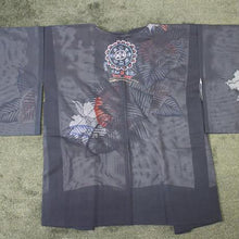 <TUTAE> Haori1015 (for summer) black with flowers