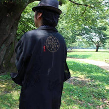 <TUTAE> Haori1018 (for summer)  black with peacocks