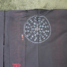 <TUTAE>Haori1017 (for summer)  black with vermilion embroidered patterns