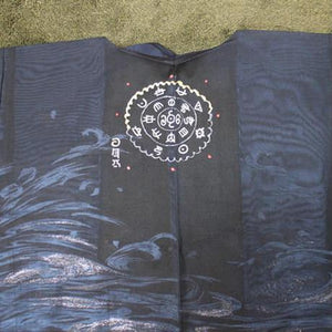 <TUTAE> Haori1010 (for summer) black with bluish silver patterns